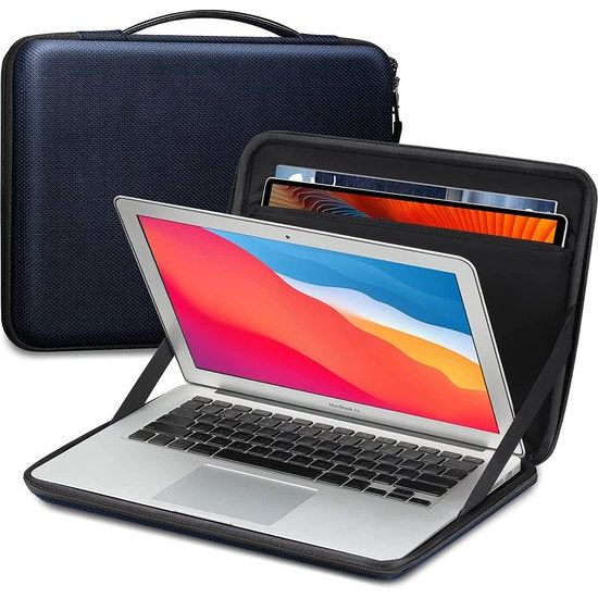 Laptoptas voor 13 inch MacBook Air M2/M1 2022-2018, 13 inch MacBook Pro M2/M1 2022-2016, 14 inch MacBook Pro M1 A2442 2021, harde schokbestendige beschermhoes met tablethoes voor 9,7 inch. - 12,9-inch iPad