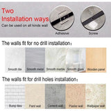 Douche- en badrekje, 2 grotere doucheplanken, 2 zeepschaalhouders en 8 haken aan de rand