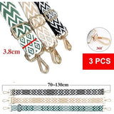 Pack of 3 Bag Straps for Changing, Adjustable Shoulder Strap for Bags, Shoulder Straps with Carabiner for Crossbody Bag Women and Men, Wide Strap