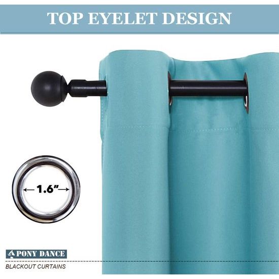 Gordijn Gordijnen Gewone geïsoleerde verduisteringsGordijn Gordijnenen, 46 x 54 inch, 2 tabletten, Lichtblauw