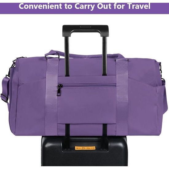 Sporttas, reistas, sporttas met schoenenvak en natvak, waterdichte weekendtas, reistas, bagagetas voor sport en reizen voor mannen en vrouwen, #3 paars,