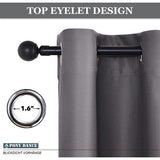 ondoorzichtige verduisteringsgordijnen met oogjes, thermisch gordijn, verduisteringsgordijn tegen koude en hitte, gordijnen voor slaapkamer, grijs, 175 x 140 cm (H x B), verpakking van 2