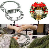 2 stks 35 cm Metalen Krans Frame Draad Krans Ringen voor Kerstmis Nieuwjaar Party Home Decor DIY Craft Supplies (groen)