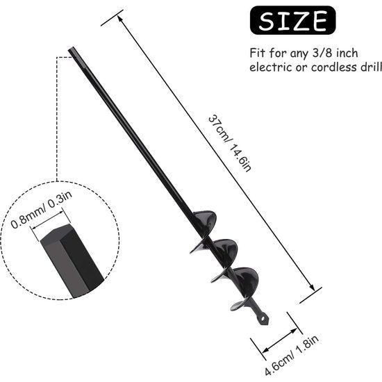 Tuinslakken spiraalboor, handboor, grondboor, grondboor, paalgat, tijdbespare gatboor, graafgereedschap voor het planten, Bloemperk, Zaailingen (dia-4.6 cm, L-37 cm)