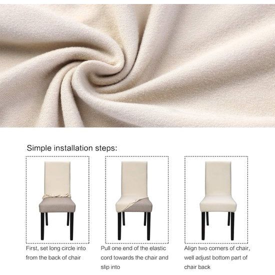 Stoelhoezen, set van 4 of 6 stuks, door stretchaandeel universeel te gebruiken, afneembare stoelovertrek, beschermhoes, voor thuis, in de eetkamer, maar ook voor een moderne bruiloft, decoratie hotel, restaurant