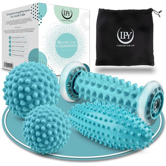 LFY Voetmassage set vanegelbal massage bij plantaire fasciitis fasciarol spieren in de hand, voet, rug fascia-bal massagebal