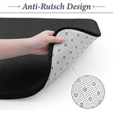 Badmat, set van 2 badmatten, absorberend U-vormig contourtapijt, deurmat voor badkamer, douche, machinewasbaar en superzacht (zwart)