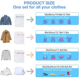 9 stuks wasnet voor wasmachine, waszak, waszak, extra grote waszak 50 x 40 cm met ritssluiting, wasnet groot, waszak geschikt voor jassen, bh, jeans, schoenen