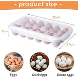 Kunststof eierbox voor 18 eieren, draagbare eierdoos, koelkast, herbruikbare eierhouder, opbergdoos, kan worden gebruikt voor het bewaren van de koelkast, bescherming en vers houden van eieren