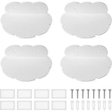 4 stuks mini zelfklevend zwevende plank zonder boren acryl plank zonder boren mini zwevende plank wit voor slaapkamer, woonkamer, keuken, badkamer