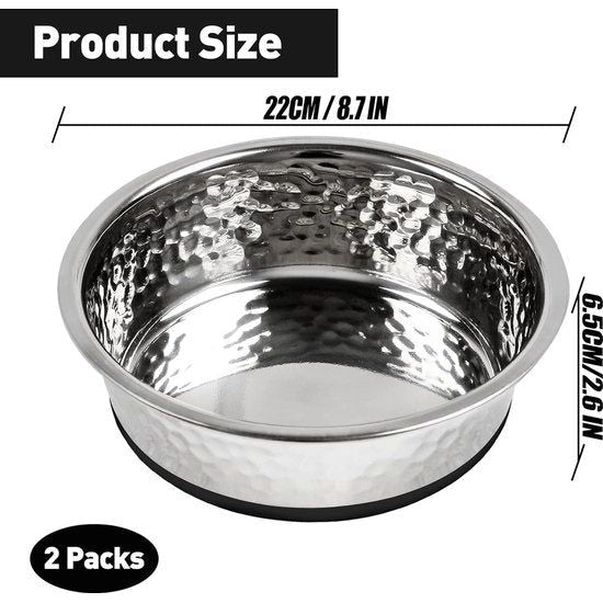 Hondenbak voor grote honden, 2 stuks hondenbak, roestvrij staal, met antislip siliconen voerbak voor grote, middelgrote en kleine honden, hondenbak voor hondenvoer en watervoerbak, voederbak voor hond