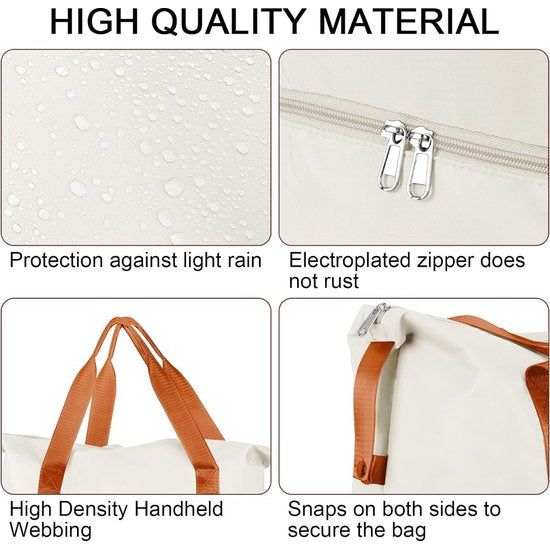 Opvouwbare reistas met schoenenvak en nat vak, waterafstotende weekendtas, gymtas, handbagage, tas, trainingstas voor dames en heren