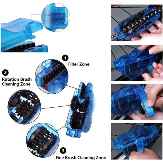 Fietsreinigingsborstelset, fietsreinigingsborstelgereedschap, fietsreinigingsborstel, gereedschap, fietskettingreiniger, reinigingsset