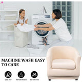 Fauteuilhoezen clubstoel stretch fauteuilbeschermer fauteuilhoes kuipstoelhoes bankhoes elastische antislip clubfauteuilhoezen hoes voor loungestoelen, beige