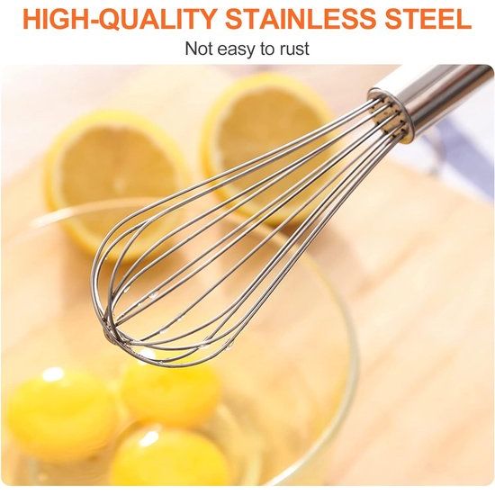 Gardeset roestvrij staal, gardeset van 3, inclusief 21 cm, 26 cm, 29 cm voor mengen, deeg roeren, eieren, opschuimen, kloppen, hoogwaardige garde voor woonkamer, keuken, eetkamer, zilver