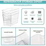 Koelkast Organizer, Set van 6, Hoogwaardige Pantry Opslag Container met Handvat, Transparante Stapelbare Opbergdoos Organizer, Ideaal voor Keuken, Koelkast, Pantry,