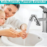 1440° badkamerkraan draaibaar opzetstuk, sputar wastafelarmatuur gadget kraan verlenging perlator waterfilter badkamer zilver 1 modi