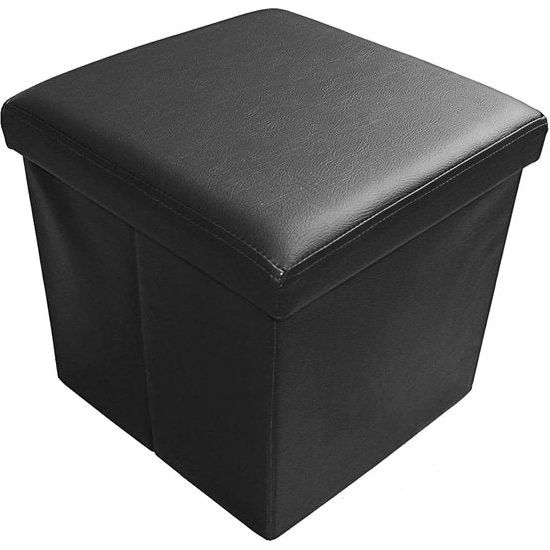 Bench Storage Box with Storage Space Foldable Capacity up to 300 kg Imitation Leather 38 x 38 x 38 cm