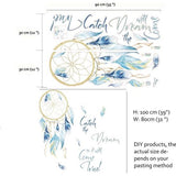 Dream Catcher Quotes Muurstickers Kleurrijke Veren Wall Art Slaapkamer Woonkamer Home Decor