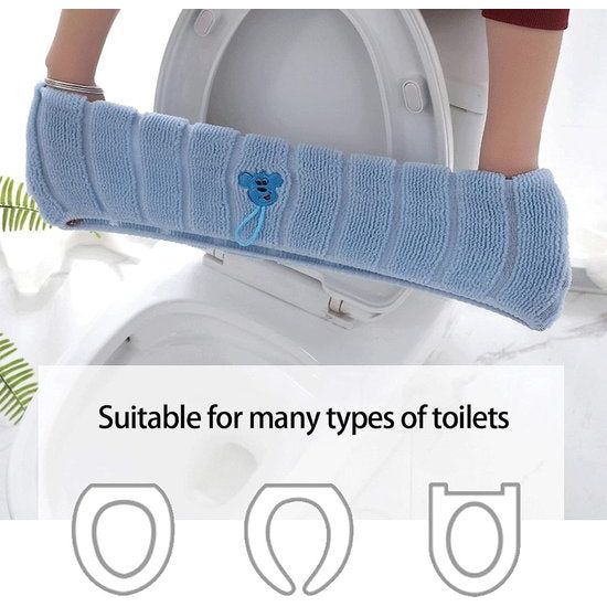 4 stuks toiletbrilhoezen, wc-verwarmer, pads, antibacterieel, warm, wc-bril, cover, dik wasbaar toiletzitkussen voor badkamer, closestool, mat, seat, case, toiletdekselhoes, accessoires