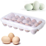 Kunststof eierbox voor 18 eieren, draagbare eierdoos, koelkast, herbruikbare eierhouder, opbergdoos, kan worden gebruikt voor het bewaren van de koelkast, bescherming en vers houden van eieren