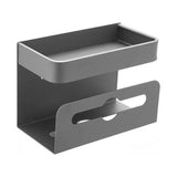 Zelfklevende badkamer hoekplank met deur - toiletpapier gezicht wassen cosmetische opslag zwart geen boren aluminium