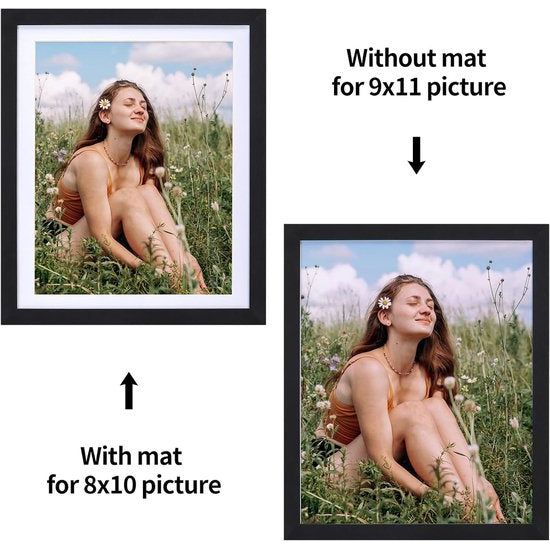Zwarte fotolijst set van 15, voor 20 x 25 foto's met passe-partout of voor foto's 23 x 28 zonder passe-partout, wand- en tafelopstelling, Mdf