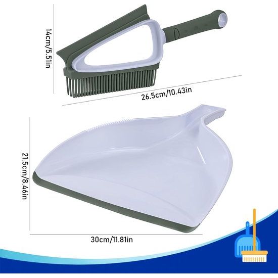 2-in-1 zachte borstel/schrobber met stoffer, draagbare tafelborstelset, stoffer en handborstelbezem voor thuis, op kantoor, op school, op de eettafel