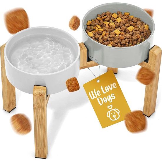 Hondenbak - voerbak hond [keramiek] verhoogd - 400 ml kleine middelgrote - voederbak voederstation waterbak honden napset bowl voederplaats voederkom hond - nu kleur kiezen