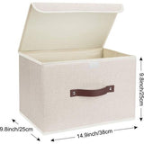 3 stuks opvouwbare opbergdozen met deksel, opbergdozen met deksel, dozen voor kleding, opbergdozen voor speelgoed, rek - beige