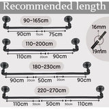 2 Stücke Gardinenstange Ausziehbar Vorhangstange Schwarz Vorhangstange Deckenmontage Curtain Rod für Schlafzimmer Fenster Küche (Schwarz 115-200cm, 19mm Durchmesser)