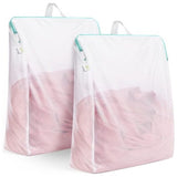 Waszakken groot met handgrepen, 50 x 60 cm, set van 2 met YKK-ritssluiting, fijnmazig voor wasmachine, herbruikbare waszak voor college, slaapzaal en woning