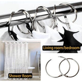 Pack of 40 curtain rings for opening, 50 mm curtain rings, curtain rings, round rings, curtain clips, shower curtain, metal clips for curtains and curtain rods (silver)