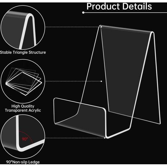 Boekstandaard, 10 stuks, transparant, acryl, boekstandaard, productdrager voor foto ' s, boeken, notebooks