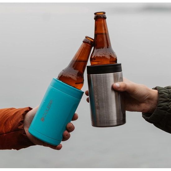 Klassiek | RVS blikjes- en flessenkoeler | Blikjes van 330 ml | Blikken van 440 ml | Flessen van 330 ml | Cadeaus voor hem | Geschenken | Biercadeaus (geborsteld staal)