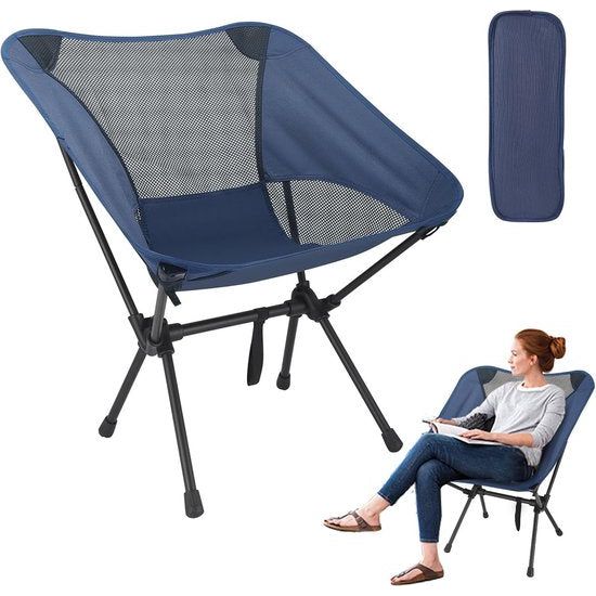 Opvouwbare campingstoel, ultralichte campingstoelen voor volwassenen, 100 kg draagvermogen, klapstoel, visstoel, opvouwbare campingstoel met draagtas voor picknick, buiten, wandelen, kamperen, tuin