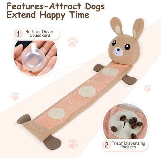 Hondenspeelgoed, intelligentiespeelgoed voor honden en katten, pieper, rups snuffel interactief speelgoed, snuffelkleed voor puzzel- en voedselinstincttraining