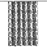 Bathroom Shower Curtain, Anti-Mould Shower Curtain, Mosaic Pattern, Textile Bathroom Shower Curtain (120 x 180 cm)