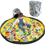 Opruimzak voor kinderen, met trekkoord, speelgoed, opbergdoos met deksel, draaggreep, babyspeeldeken, kinderspeelgoed, opbergzak voor kinderkamer, outdoor, picknick, groen