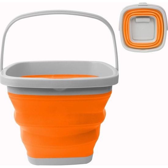 Opvouwbare emmer 10L Opvouwbare emmer Vierkant Praktische emmer voor huisreiniging, kamperen, vissen, autowassen, keuken, draagbare watercontainer