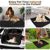 Opvouwbare outdoor hondenmat, hondendeken, wasbaar, gewatteerd kunstleer, hondenmat, waterdicht, campingdeken, hond, kat, hondenbed voor binnen en buiten, grote reisdeken voor huisdier (L)