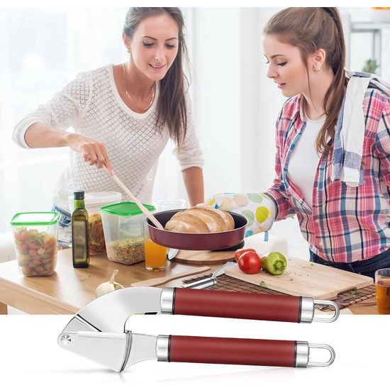 Knoflookpers RVS [Premium] - knoflookpers Professionele kwaliteit, gemakkelijk schoon te maken - Knoflookpers & Crusher