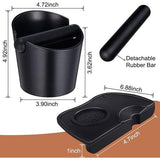 2 stuks espresso-afklopcontainers, zeefhouders en koffietamper, mat, siliconen, Knock Box espresso afslagdoos, aanstampmat, anti-slip afslagcontainer voor elke barista-accessoires.