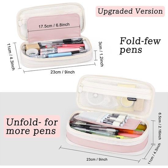 Etui Meisjes Etui Grote capaciteit Etuis voor school en kantoor Tiener Penzakhouder Briefpapier Etui Cadeau, roze, Etui voor meisjes