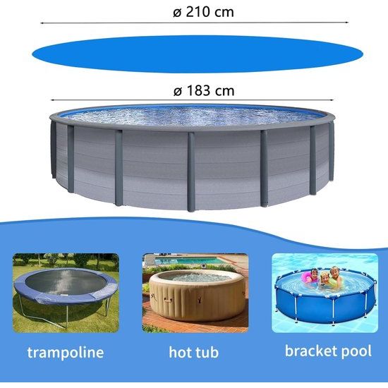 Zwembadafdekking rond - waterdicht zeildoek voor zwembad (voor zwembad ø 183cm)
