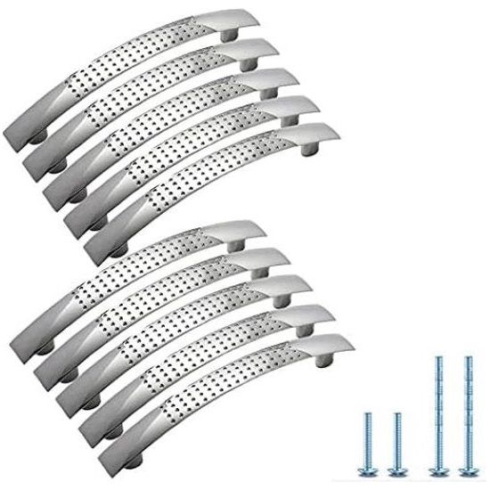 10 sets kledingkast ladehandgreep massief aluminium handvat chroom afstandsgaten 96,128 mm handgrepen voor meubelgrepen (128 mm)