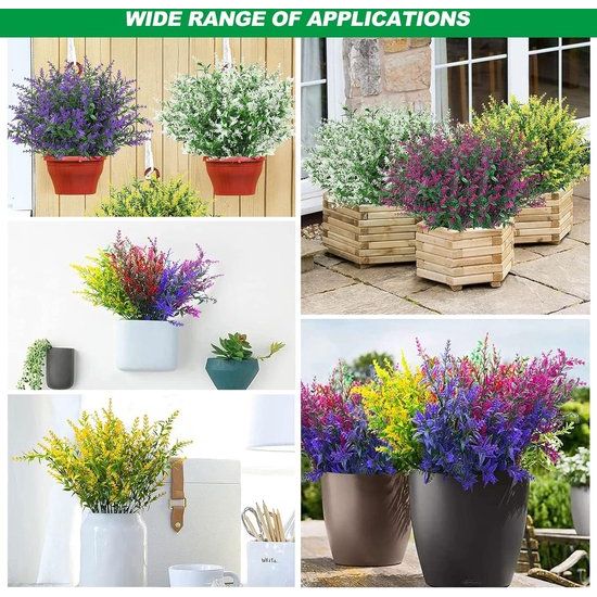 Lavendel Kunstmatige 8 Bundels Kunstbloemen Lavendelstruiken Kunstbloemen Kunstmatige Decoratie voor Buitentuin Buitenbalkon