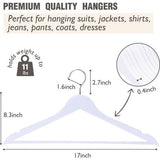 Kleerhangers van hout, 20 stuks, glad oppervlak, wit, 360 graden draaibaar en schoolterinkepingen, sterk en dun houten kleerhangers, geschikt voor volwassenen, 43,5 cm lang