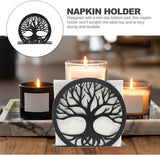 Servethouder Vrijstaande moderne servethouder met boomdesign tafel-zakdoekdispenser van metaal verticale servetten opbergorganizer zwart