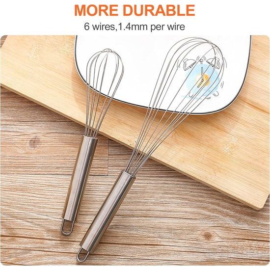 Gardeset roestvrij staal, gardeset van 3, inclusief 21 cm, 26 cm, 29 cm voor mengen, deeg roeren, eieren, opschuimen, kloppen, hoogwaardige garde voor woonkamer, keuken, eetkamer, zilver